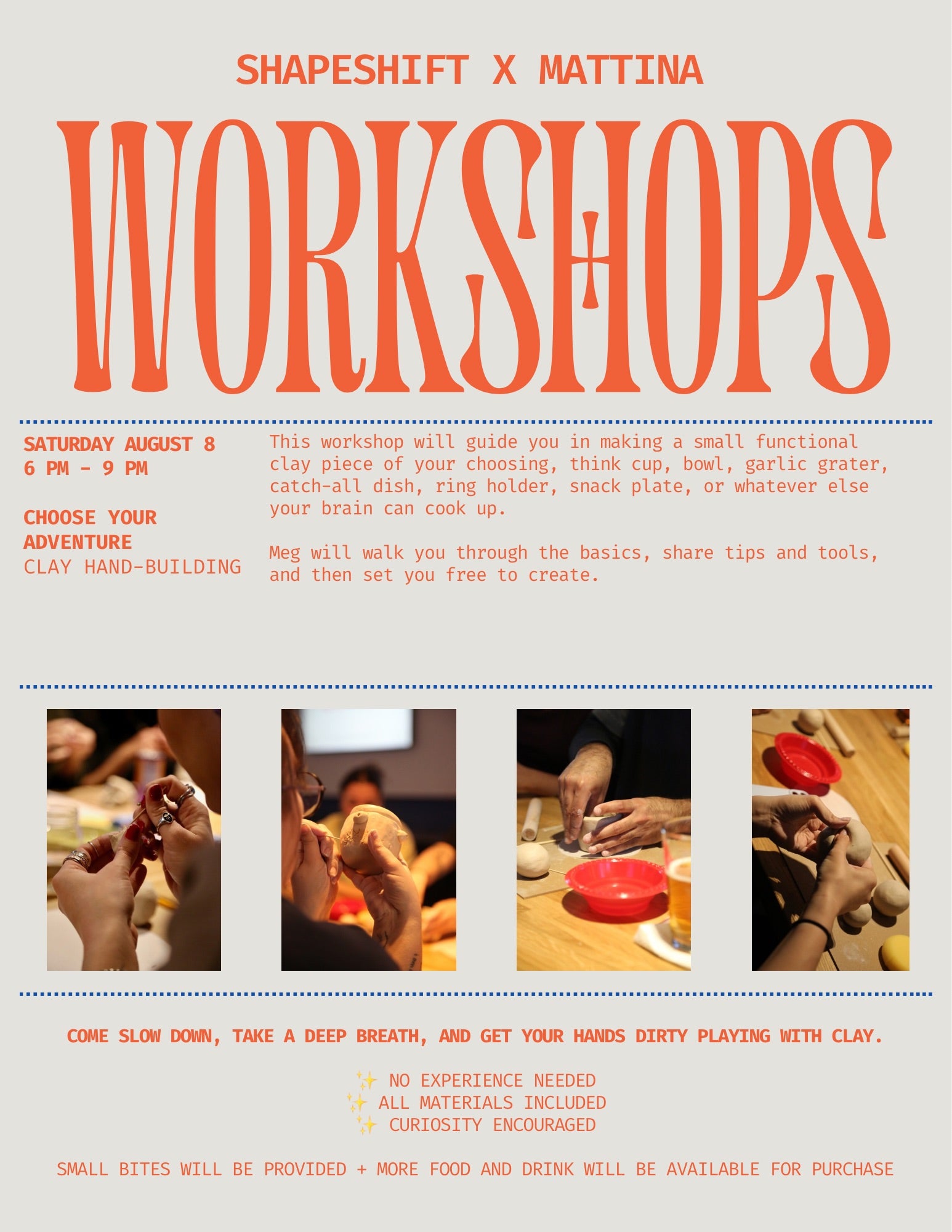 Shapeshift X Mattina Workshops: Choose Your Own Adventure Hand-building