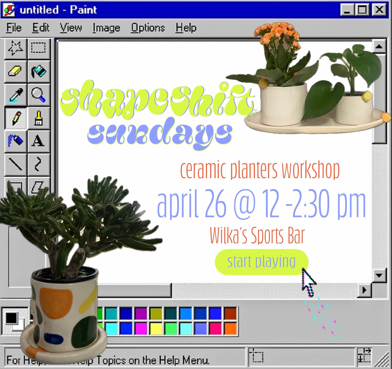 🌀 shapeshift sundays: ceramic planters workshop ✨