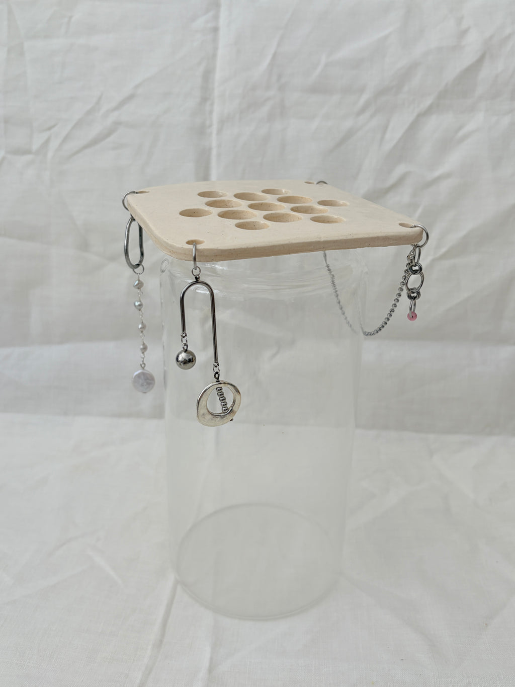 Glimmer Vase Topper - White Square