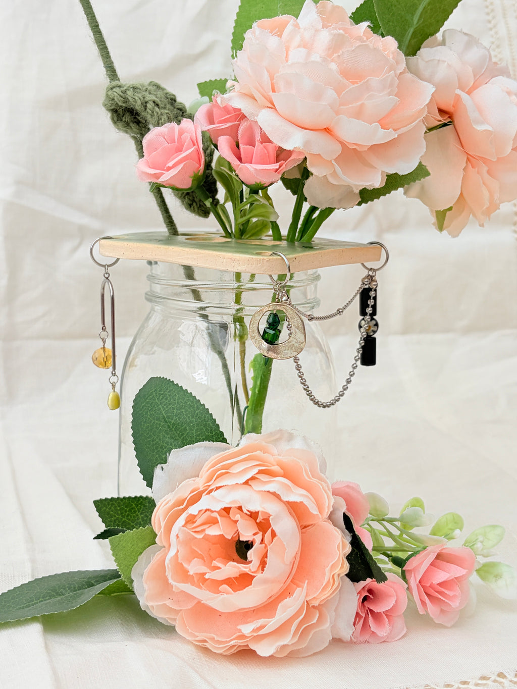 Glimmer Vase Topper - Green Square